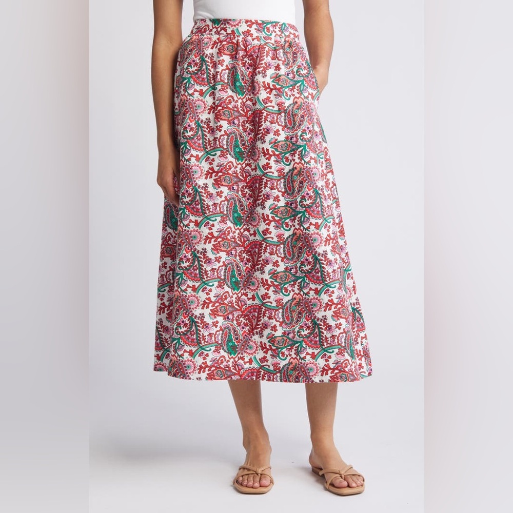 Biden Florence Linen Midi Skirt